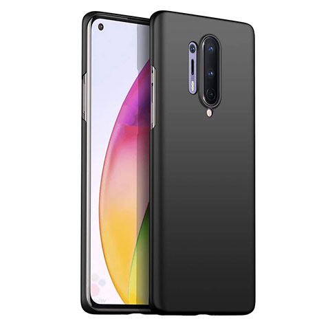 Handyhülle Hülle Hartschalen Kunststoff Schutzhülle Tasche Matt P02 für OnePlus 8 Pro Schwarz