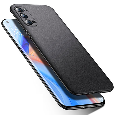 Handyhülle Hülle Hartschalen Kunststoff Schutzhülle Tasche Matt P02 für Oppo Reno4 Pro 5G Schwarz