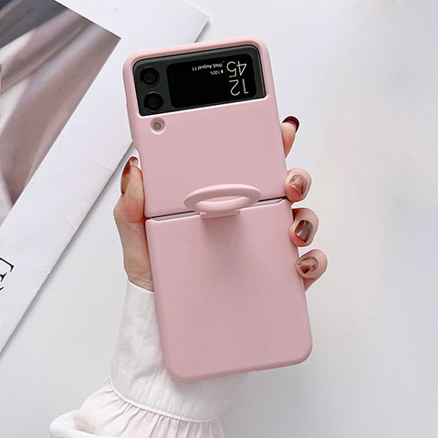 Handyhülle Hülle Hartschalen Kunststoff Schutzhülle Tasche Matt P02 für Samsung Galaxy Z Flip4 5G Rosegold