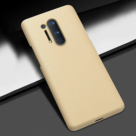 Handyhülle Hülle Hartschalen Kunststoff Schutzhülle Tasche Matt P03 für OnePlus 8 Pro Gold