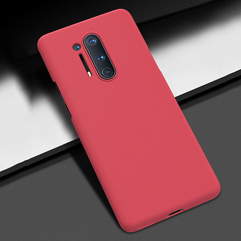 Handyhülle Hülle Hartschalen Kunststoff Schutzhülle Tasche Matt P03 für OnePlus 8 Pro Rot