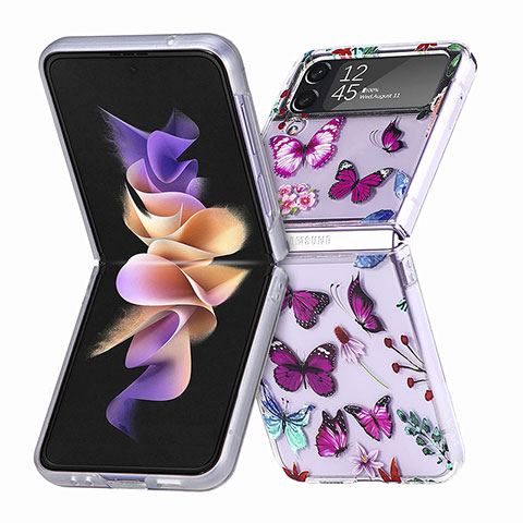 Handyhülle Hülle Hartschalen Kunststoff Schutzhülle Tasche Matt P05 für Samsung Galaxy Z Flip4 5G Violett