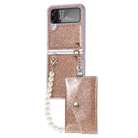 Handyhülle Hülle Hartschalen Kunststoff Schutzhülle Tasche Matt P08 für Samsung Galaxy Z Flip4 5G Gold