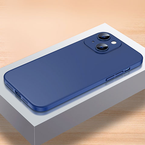 Handyhülle Hülle Hartschalen Kunststoff Schutzhülle Tasche Matt QC1 für Apple iPhone 14 Blau