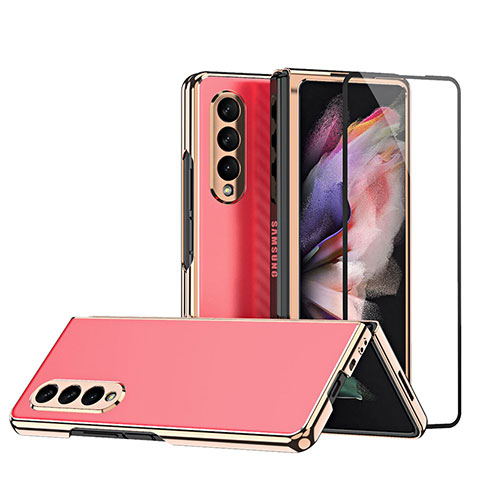 Handyhülle Hülle Hartschalen Kunststoff Schutzhülle Tasche Matt R04 für Samsung Galaxy Z Fold3 5G Rot