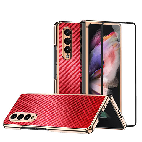 Handyhülle Hülle Hartschalen Kunststoff Schutzhülle Tasche Matt R05 für Samsung Galaxy Z Fold3 5G Rot