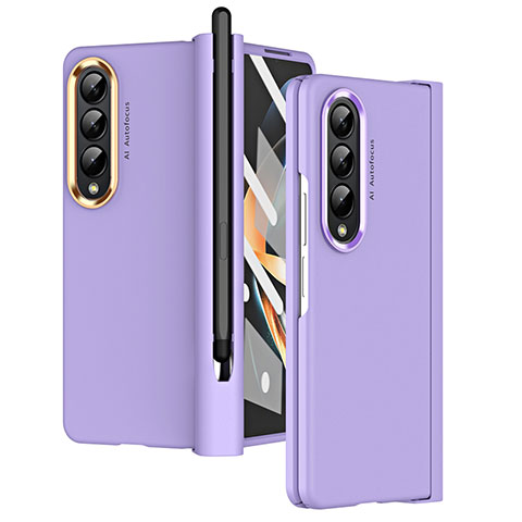 Handyhülle Hülle Hartschalen Kunststoff Schutzhülle Tasche Matt R07 für Samsung Galaxy Z Fold3 5G Violett