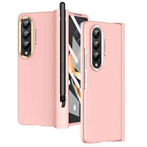 Handyhülle Hülle Hartschalen Kunststoff Schutzhülle Tasche Matt R07 für Samsung Galaxy Z Fold4 5G Rosegold