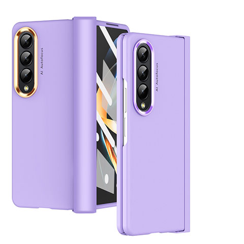 Handyhülle Hülle Hartschalen Kunststoff Schutzhülle Tasche Matt R08 für Samsung Galaxy Z Fold4 5G Violett