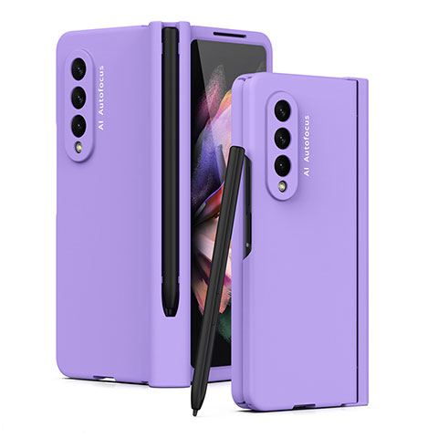 Handyhülle Hülle Hartschalen Kunststoff Schutzhülle Tasche Matt T01 für Samsung Galaxy Z Fold4 5G Violett