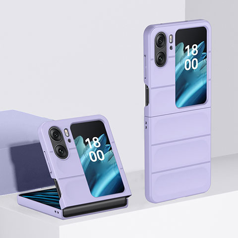 Handyhülle Hülle Hartschalen Kunststoff Schutzhülle Tasche Matt Vorder und Rückseite 360 Grad Ganzkörper BH1 für Oppo Find N2 Flip 5G Violett