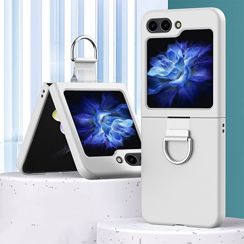 Handyhülle Hülle Hartschalen Kunststoff Schutzhülle Tasche Matt Vorder und Rückseite 360 Grad Ganzkörper BH1 für Samsung Galaxy Z Flip5 5G Silber