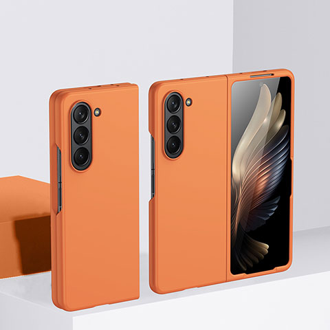 Handyhülle Hülle Hartschalen Kunststoff Schutzhülle Tasche Matt Vorder und Rückseite 360 Grad Ganzkörper BH1 für Samsung Galaxy Z Fold5 5G Orange