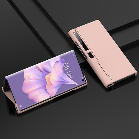 Handyhülle Hülle Hartschalen Kunststoff Schutzhülle Tasche Matt Vorder und Rückseite 360 Grad Ganzkörper BH2 für Huawei Mate Xs 2 Rosegold