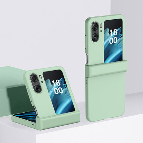 Handyhülle Hülle Hartschalen Kunststoff Schutzhülle Tasche Matt Vorder und Rückseite 360 Grad Ganzkörper BH3 für Oppo Find N2 Flip 5G Minzgrün