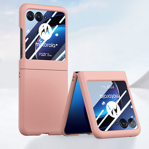 Handyhülle Hülle Hartschalen Kunststoff Schutzhülle Tasche Matt Vorder und Rückseite 360 Grad Ganzkörper BH4 für Motorola Moto Razr 40 Ultra 5G Rosegold