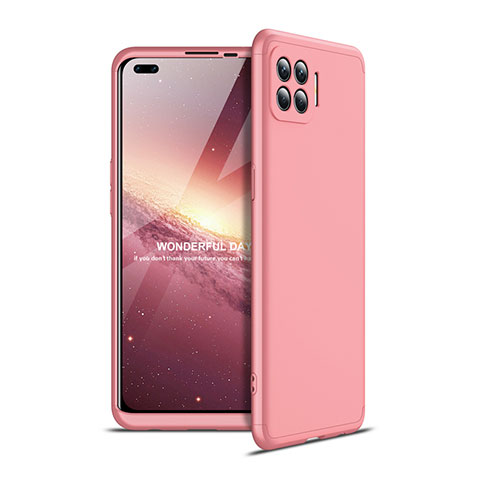 Handyhülle Hülle Hartschalen Kunststoff Schutzhülle Tasche Matt Vorder und Rückseite 360 Grad Ganzkörper für Oppo A93 Rosegold