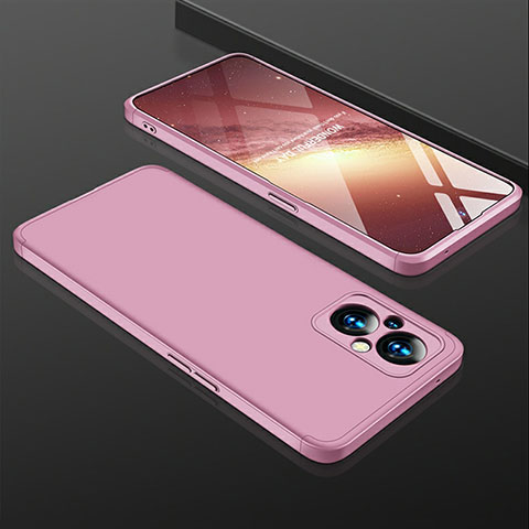 Handyhülle Hülle Hartschalen Kunststoff Schutzhülle Tasche Matt Vorder und Rückseite 360 Grad Ganzkörper für Oppo F21 Pro 5G Rosegold