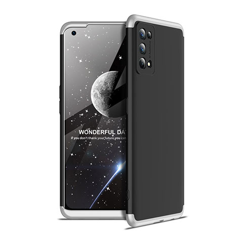 Handyhülle Hülle Hartschalen Kunststoff Schutzhülle Tasche Matt Vorder und Rückseite 360 Grad Ganzkörper für Realme 7 Pro Silber und Schwarz