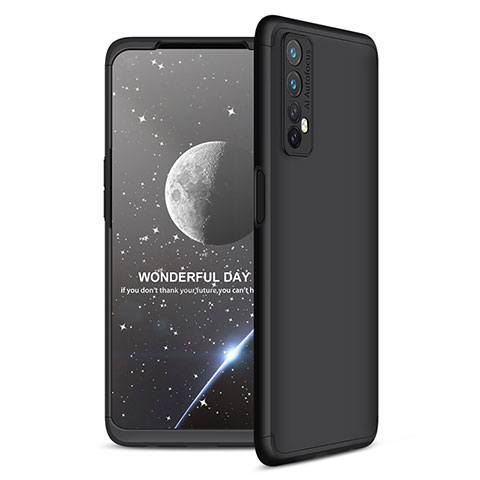 Handyhülle Hülle Hartschalen Kunststoff Schutzhülle Tasche Matt Vorder und Rückseite 360 Grad Ganzkörper für Realme Narzo 20 Pro Schwarz