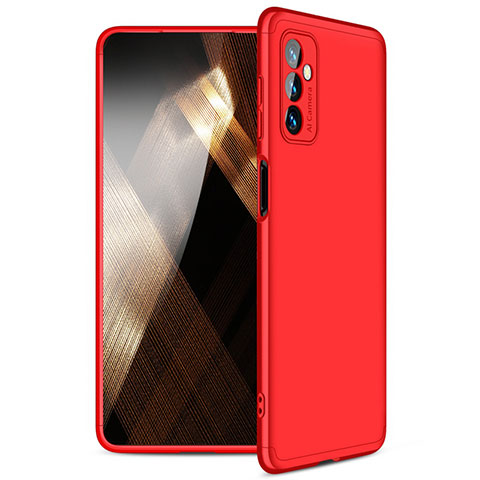 Handyhülle Hülle Hartschalen Kunststoff Schutzhülle Tasche Matt Vorder und Rückseite 360 Grad Ganzkörper für Samsung Galaxy M52 5G Rot