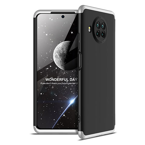 Handyhülle Hülle Hartschalen Kunststoff Schutzhülle Tasche Matt Vorder und Rückseite 360 Grad Ganzkörper für Xiaomi Mi 10i 5G Silber und Schwarz