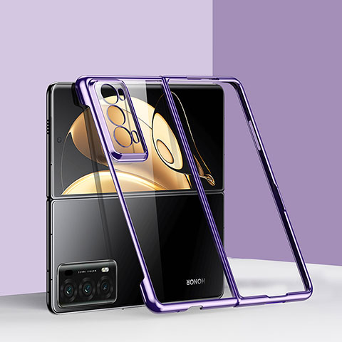 Handyhülle Hülle Hartschalen Kunststoff Schutzhülle Tasche Matt Vorder und Rückseite 360 Grad Ganzkörper GK6 für Huawei Honor Magic V2 5G Violett