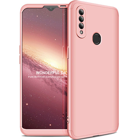 Handyhülle Hülle Hartschalen Kunststoff Schutzhülle Tasche Matt Vorder und Rückseite 360 Grad Ganzkörper M01 für Oppo A8 Rosa