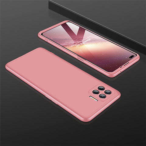 Handyhülle Hülle Hartschalen Kunststoff Schutzhülle Tasche Matt Vorder und Rückseite 360 Grad Ganzkörper M01 für Oppo A93 Rosegold