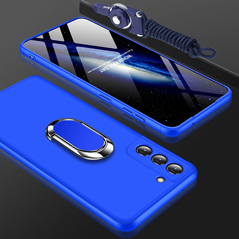 Handyhülle Hülle Hartschalen Kunststoff Schutzhülle Tasche Matt Vorder und Rückseite 360 Grad Ganzkörper M01 für Samsung Galaxy S23 Plus 5G Blau