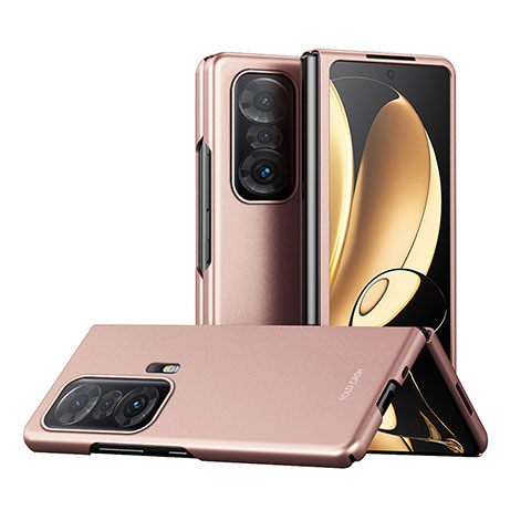 Handyhülle Hülle Hartschalen Kunststoff Schutzhülle Tasche Matt Vorder und Rückseite 360 Grad Ganzkörper P01 für Huawei Honor Magic V 5G Rosegold