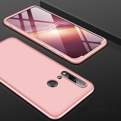 Handyhülle Hülle Hartschalen Kunststoff Schutzhülle Tasche Matt Vorder und Rückseite 360 Grad Ganzkörper P01 für Huawei Nova 5i Rosegold