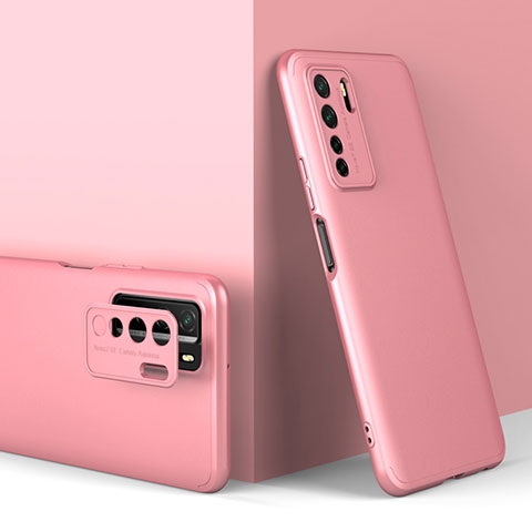 Handyhülle Hülle Hartschalen Kunststoff Schutzhülle Tasche Matt Vorder und Rückseite 360 Grad Ganzkörper P01 für Huawei P40 Lite 5G Rosegold