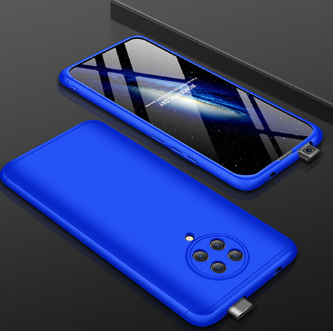 Handyhülle Hülle Hartschalen Kunststoff Schutzhülle Tasche Matt Vorder und Rückseite 360 Grad Ganzkörper P01 für Xiaomi Poco F2 Pro Blau