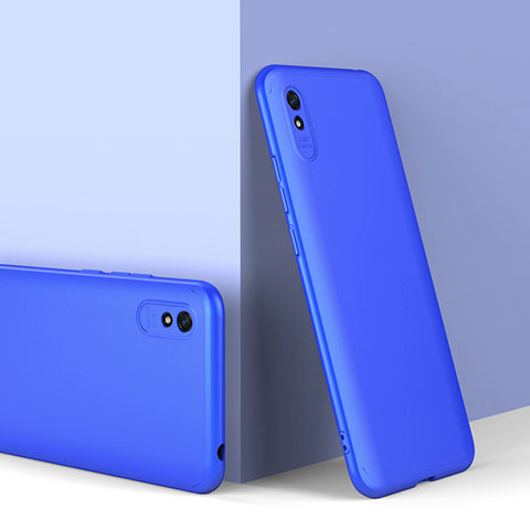 Handyhülle Hülle Hartschalen Kunststoff Schutzhülle Tasche Matt Vorder und Rückseite 360 Grad Ganzkörper P01 für Xiaomi Redmi 9A Blau