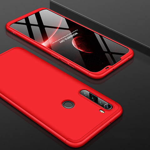 Handyhülle Hülle Hartschalen Kunststoff Schutzhülle Tasche Matt Vorder und Rückseite 360 Grad Ganzkörper P01 für Xiaomi Redmi Note 8T Rot