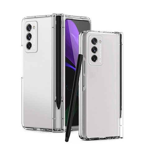 Handyhülle Hülle Hartschalen Kunststoff Schutzhülle Tasche Matt Vorder und Rückseite 360 Grad Ganzkörper P02 für Samsung Galaxy Z Fold2 5G Klar