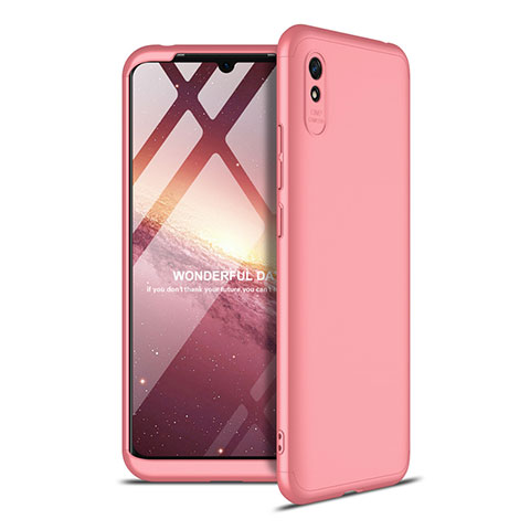 Handyhülle Hülle Hartschalen Kunststoff Schutzhülle Tasche Matt Vorder und Rückseite 360 Grad Ganzkörper P02 für Xiaomi Redmi 9i Rosegold