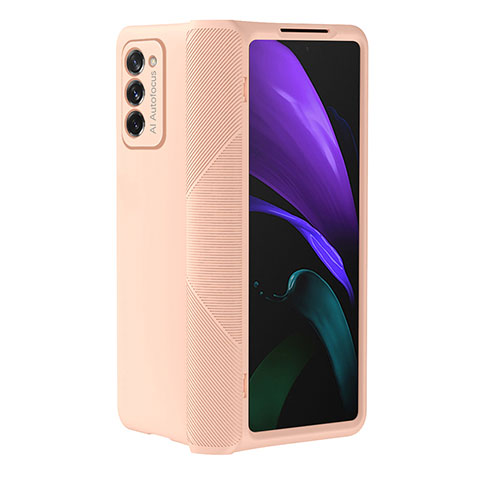 Handyhülle Hülle Hartschalen Kunststoff Schutzhülle Tasche Matt Vorder und Rückseite 360 Grad Ganzkörper P05 für Samsung Galaxy Z Fold2 5G Rosegold