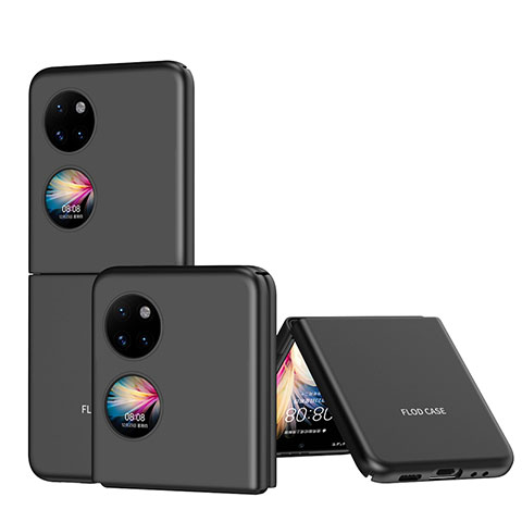 Handyhülle Hülle Hartschalen Kunststoff Schutzhülle Tasche Matt Vorder und Rückseite 360 Grad Ganzkörper QH1 für Huawei P50 Pocket Schwarz