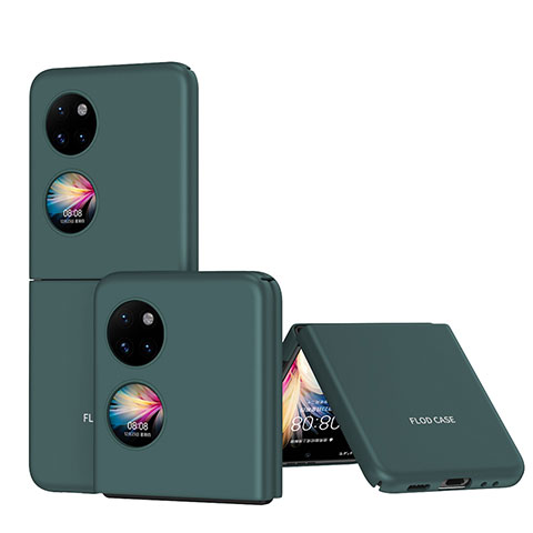 Handyhülle Hülle Hartschalen Kunststoff Schutzhülle Tasche Matt Vorder und Rückseite 360 Grad Ganzkörper QH1 für Huawei Pocket S Grün