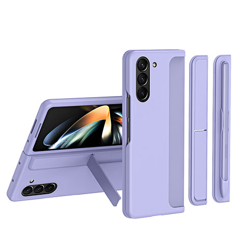 Handyhülle Hülle Hartschalen Kunststoff Schutzhülle Tasche Matt Vorder und Rückseite 360 Grad Ganzkörper QH1 für Samsung Galaxy Z Fold5 5G Helles Lila