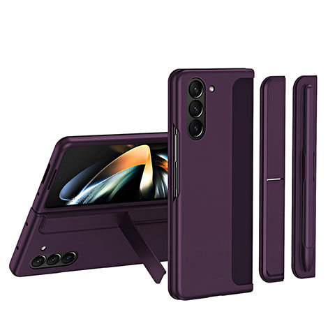 Handyhülle Hülle Hartschalen Kunststoff Schutzhülle Tasche Matt Vorder und Rückseite 360 Grad Ganzkörper QH1 für Samsung Galaxy Z Fold5 5G Violett