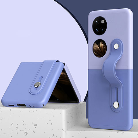 Handyhülle Hülle Hartschalen Kunststoff Schutzhülle Tasche Matt Vorder und Rückseite 360 Grad Ganzkörper QH4 für Huawei Pocket S Violett