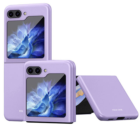 Handyhülle Hülle Hartschalen Kunststoff Schutzhülle Tasche Matt Vorder und Rückseite 360 Grad Ganzkörper QH4 für Samsung Galaxy Z Flip5 5G Violett