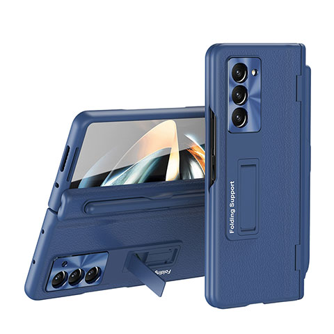 Handyhülle Hülle Hartschalen Kunststoff Schutzhülle Tasche Matt Vorder und Rückseite 360 Grad Ganzkörper QH4 für Samsung Galaxy Z Fold5 5G Blau