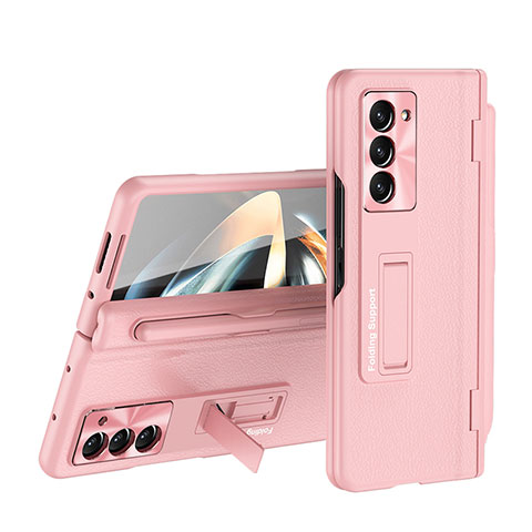 Handyhülle Hülle Hartschalen Kunststoff Schutzhülle Tasche Matt Vorder und Rückseite 360 Grad Ganzkörper QH4 für Samsung Galaxy Z Fold5 5G Rosegold