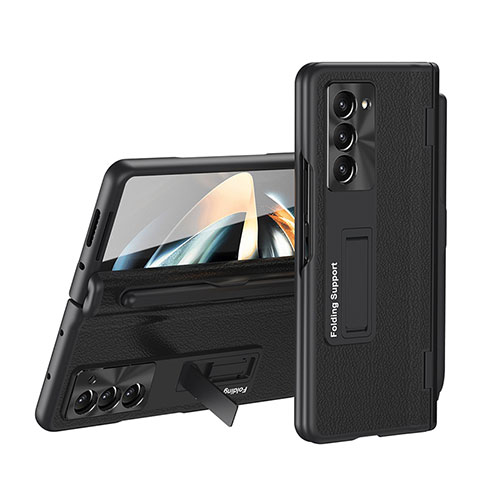 Handyhülle Hülle Hartschalen Kunststoff Schutzhülle Tasche Matt Vorder und Rückseite 360 Grad Ganzkörper QH4 für Samsung Galaxy Z Fold5 5G Schwarz