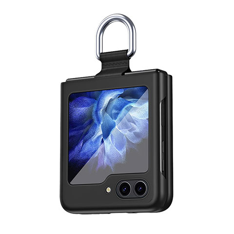 Handyhülle Hülle Hartschalen Kunststoff Schutzhülle Tasche Matt Vorder und Rückseite 360 Grad Ganzkörper QH5 für Samsung Galaxy Z Flip5 5G Schwarz