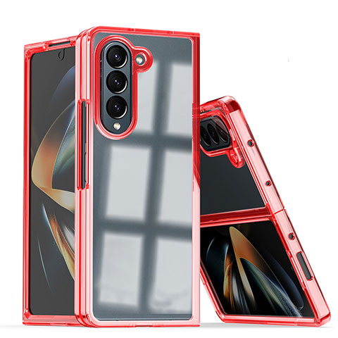 Handyhülle Hülle Hartschalen Kunststoff Schutzhülle Tasche Matt Vorder und Rückseite 360 Grad Ganzkörper QW1 für Samsung Galaxy Z Fold5 5G Rot